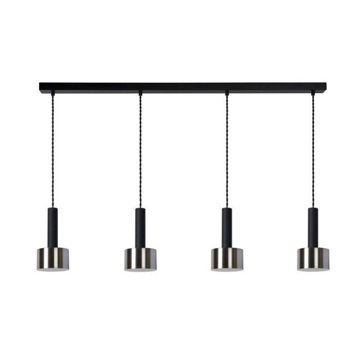 Retro hanglamp teun, Zwart en Nikkel