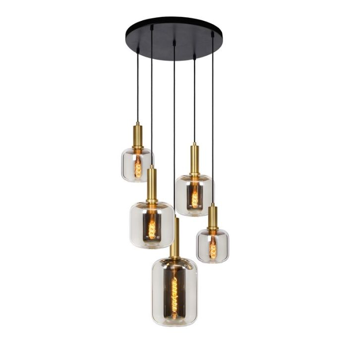 Grijze hanglamp Joanet, glas
