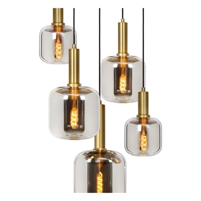 Grijze hanglamp Joanet, glas