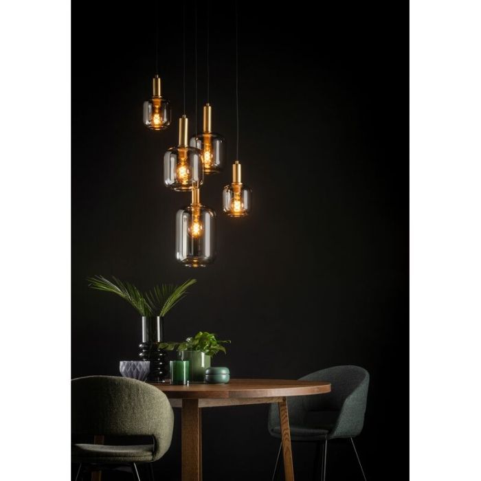Grijze hanglamp Joanet, glas