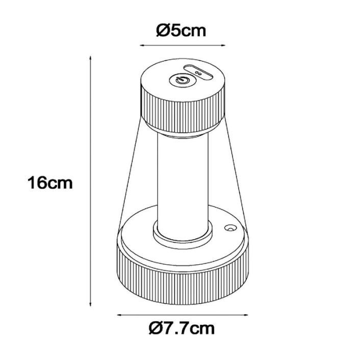 Roze oplaadbare buiten tafellamp modern, Lorali, 1,2W, 2700K LED, IP44, met touchdimmer
