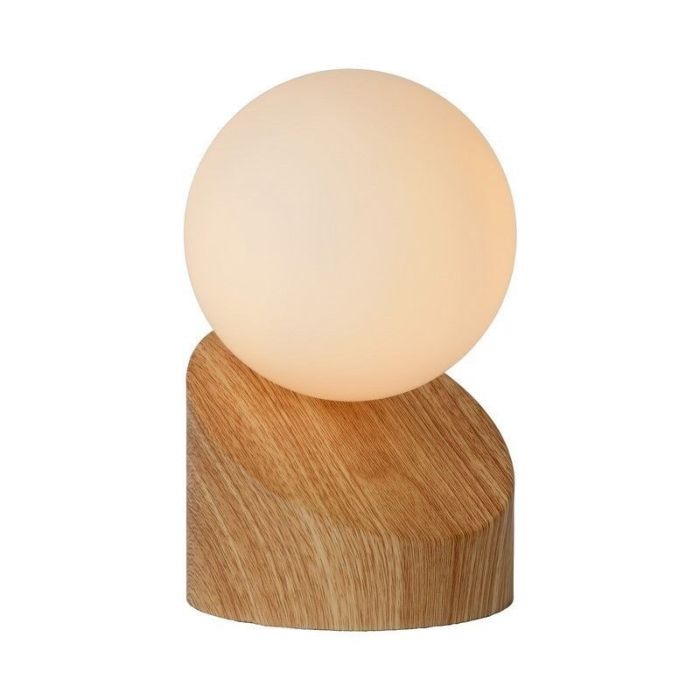 Licht hout tafellamp Len, Rond