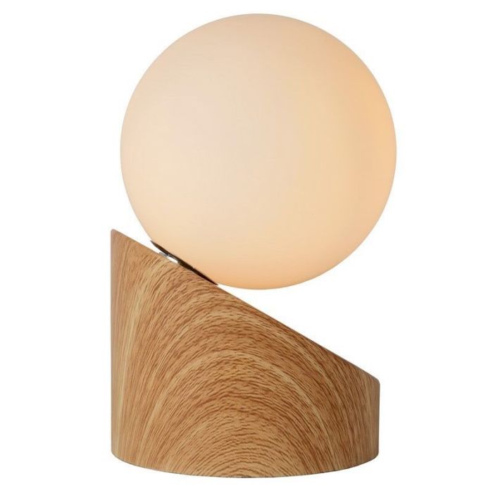 Licht hout tafellamp Len, Rond