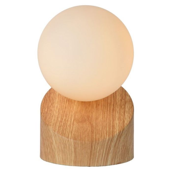 Licht hout tafellamp Len, Rond