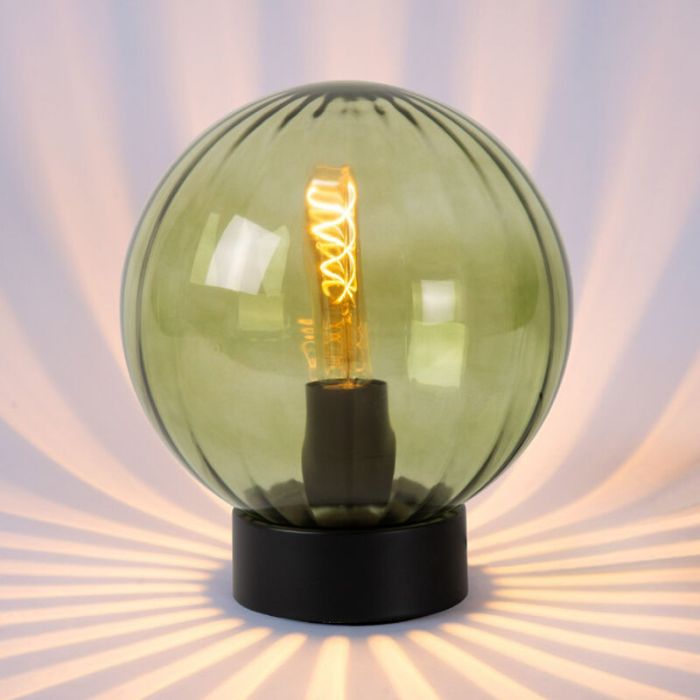 Groene tafellamp retro, Monsaraz, met schakelaar