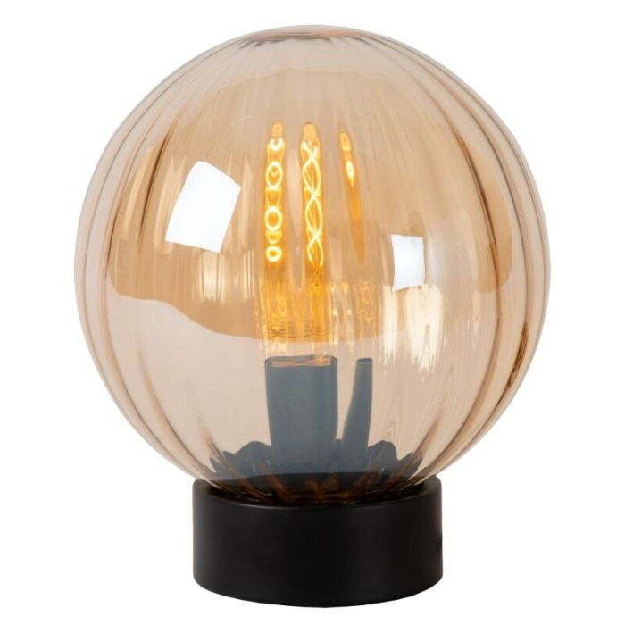 Amberkleurige tafellamp retro, Monsaraz, met schakelaar