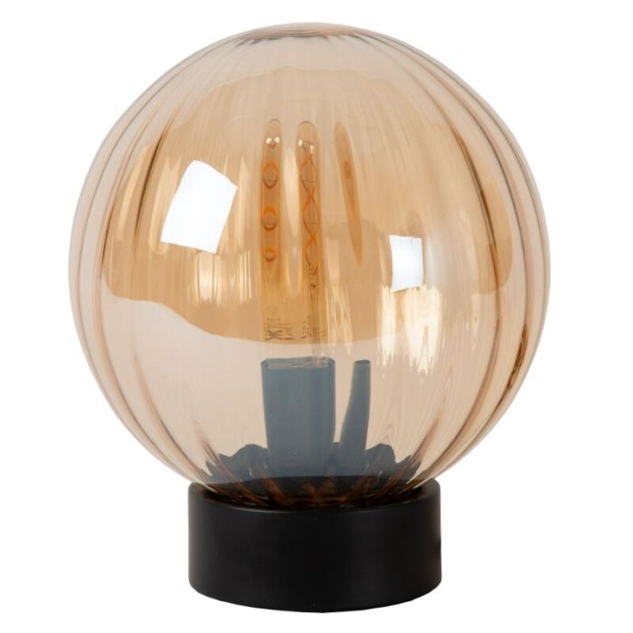 Amberkleurige tafellamp retro, Monsaraz, met schakelaar