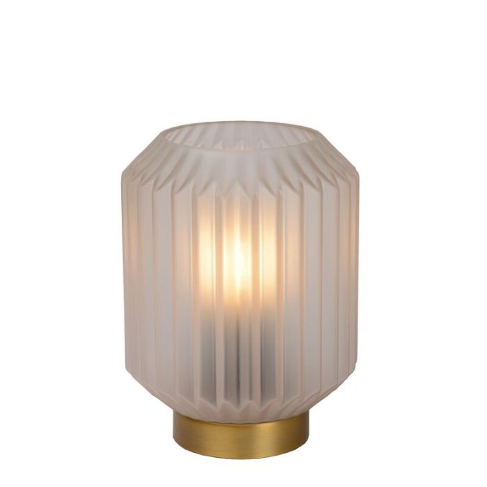 Witte tafellamp Sueno, glas
