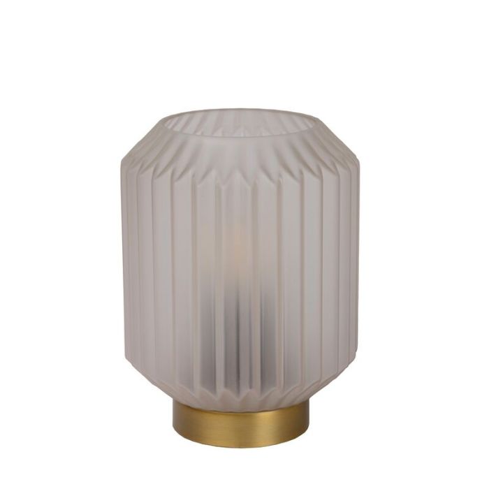 Witte tafellamp Sueno, glas