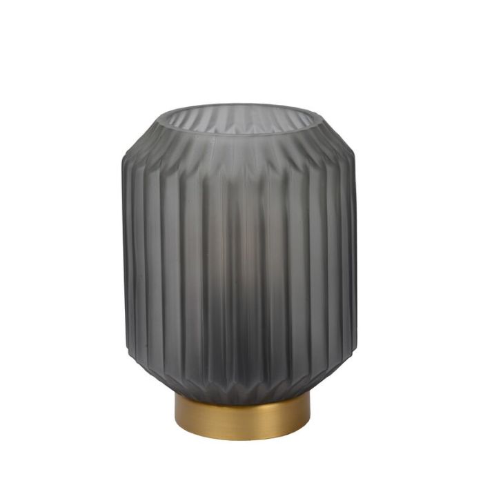 Grijze tafellamp Sueno, glas
