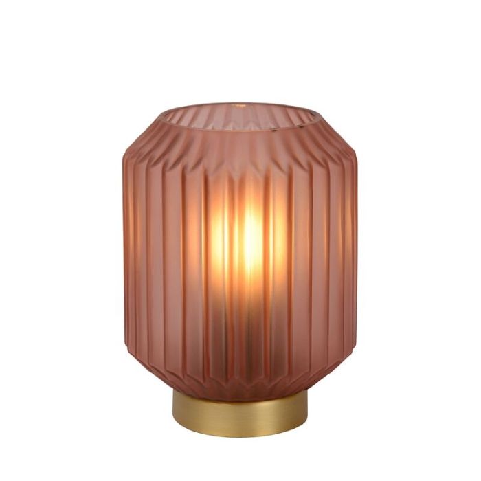Roze tafellamp Sueno, glas