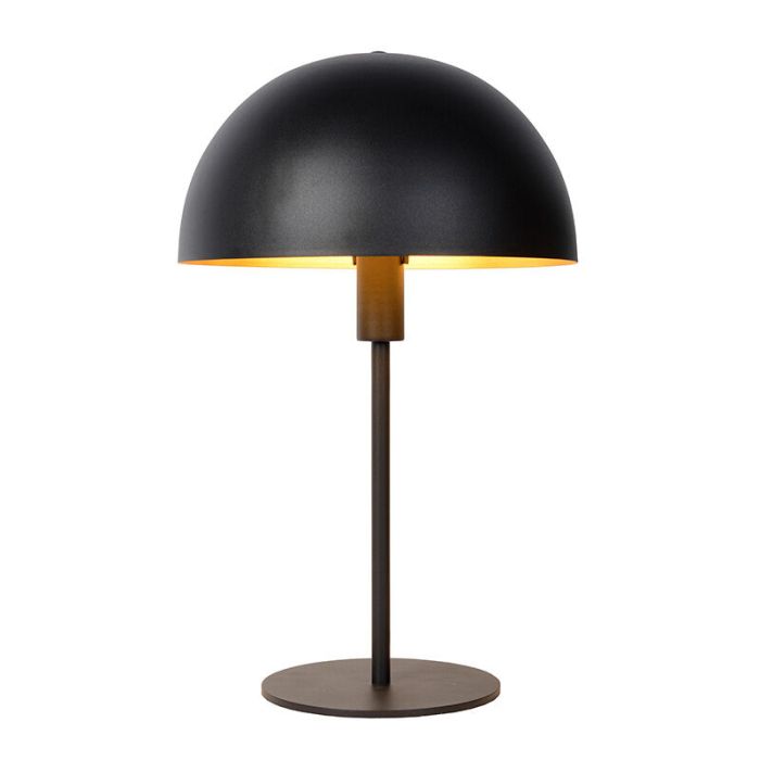 Zwarte moderne tafellamp, Siemon, metaal
