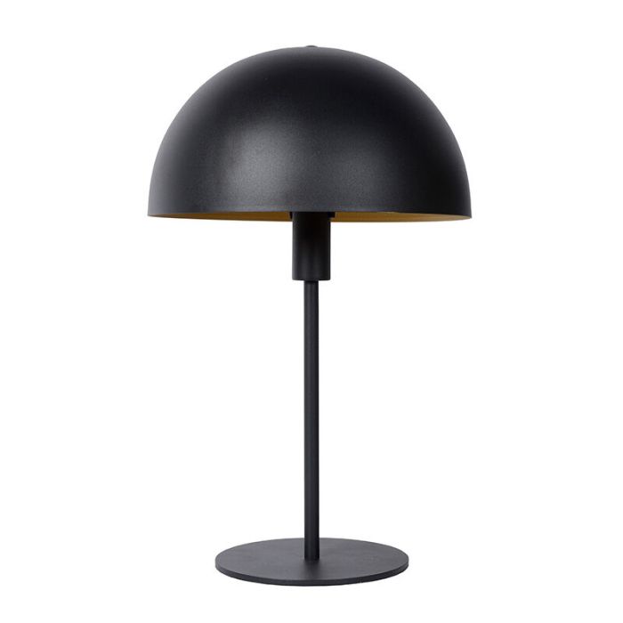 Zwarte moderne tafellamp, Siemon, metaal
