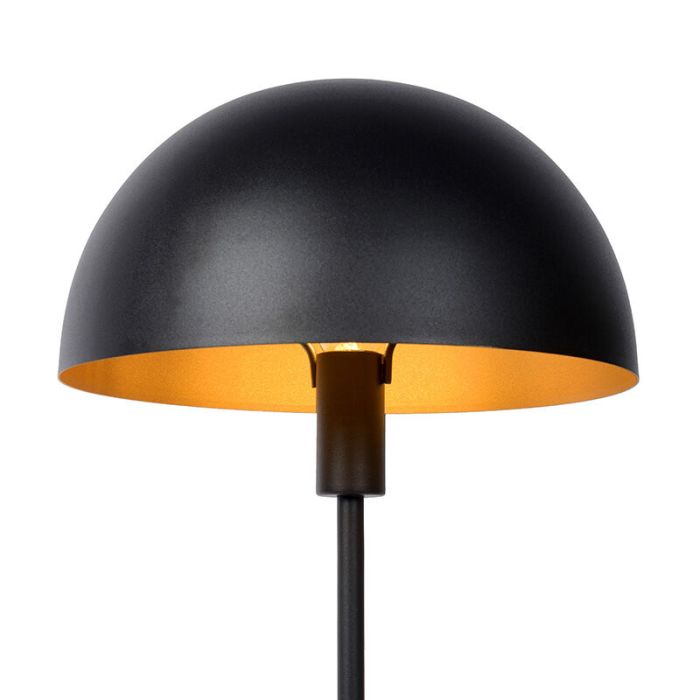 Zwarte moderne tafellamp, Siemon, metaal
