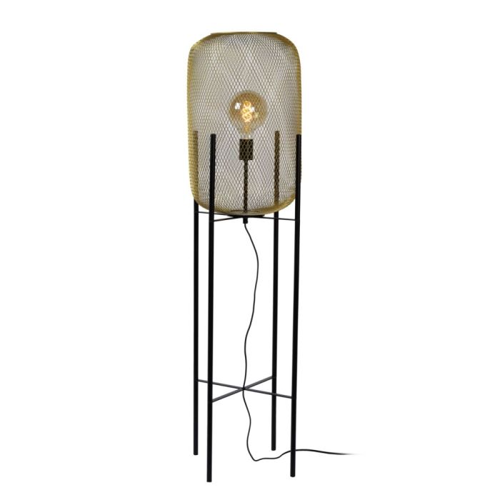 Gouden vloerlamp Mesh, staal