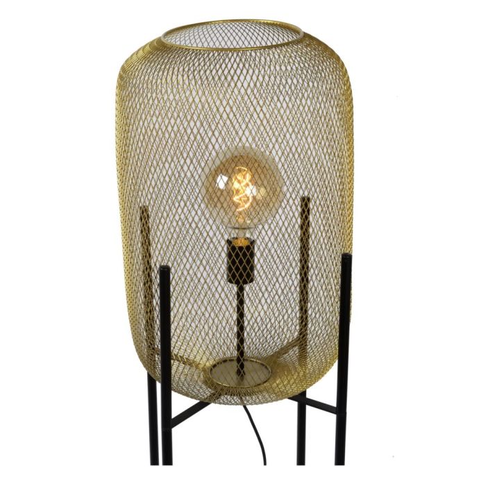Gouden vloerlamp Mesh, staal