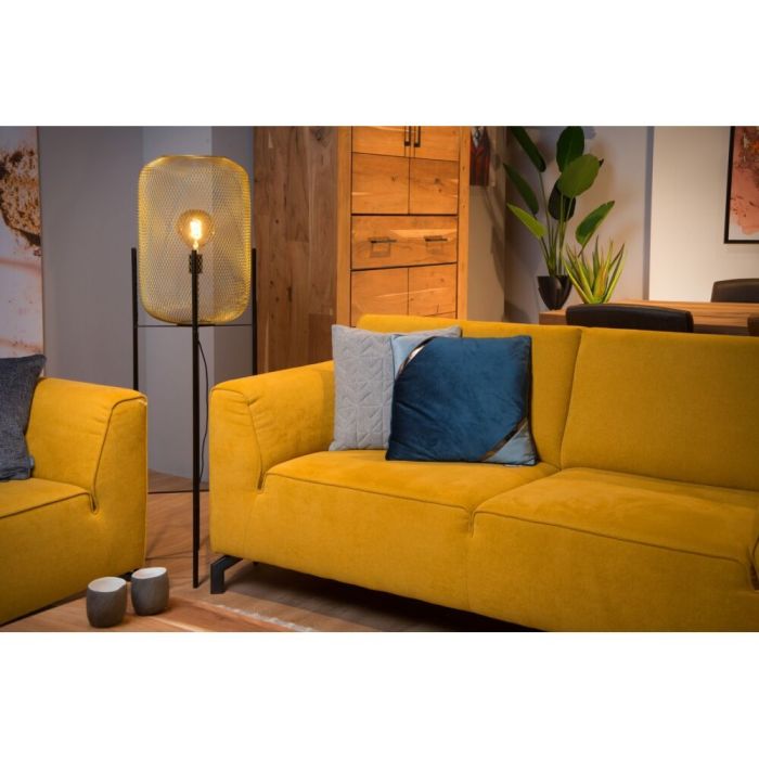 Gouden vloerlamp Mesh, staal