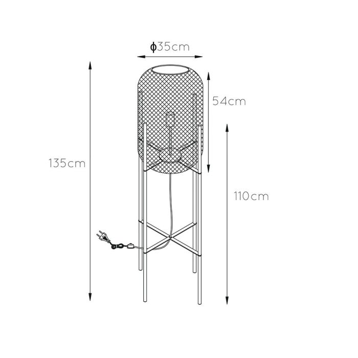 Gouden vloerlamp Mesh, staal