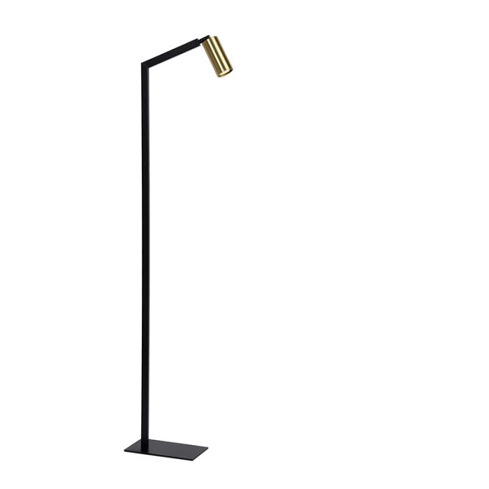 Zwarte vloerlamp modern, Sybil, met schakelaar