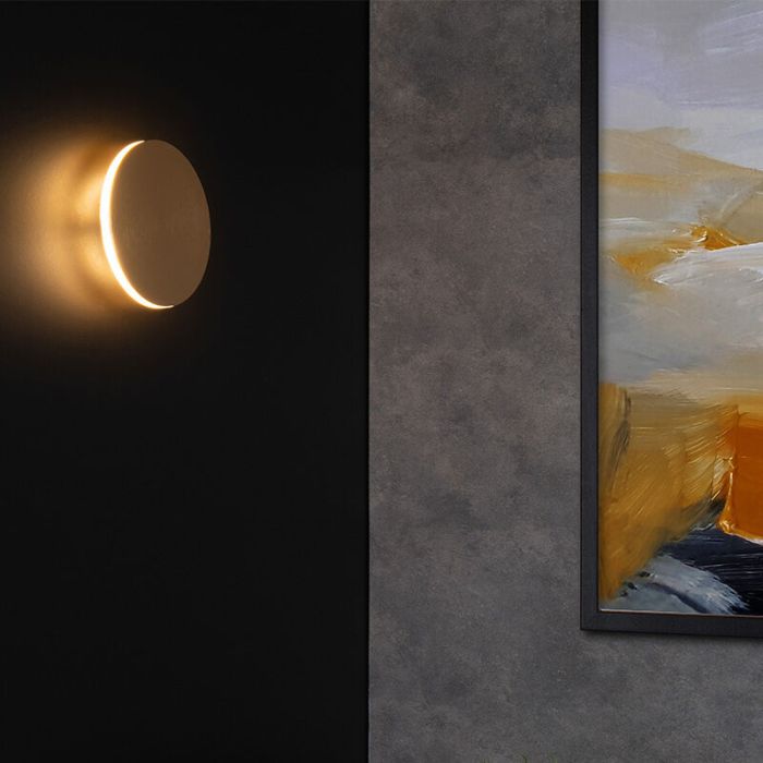 Gouden moderne wandlamp, Eklyps Led, aluminium