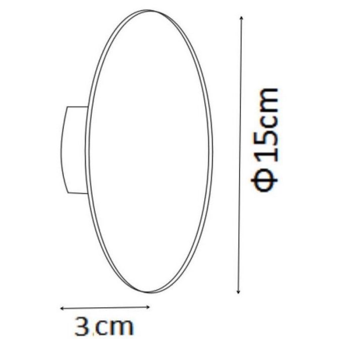 Witte wandlamp modern, Eklyps, 6W, 3000K LED
