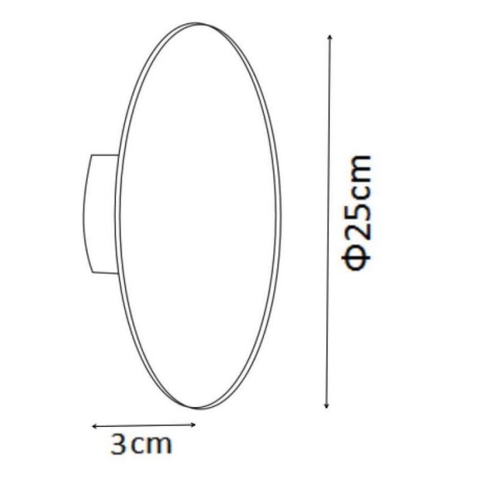 Zwarte wandlamp modern, Eklyps led, 8W, 3000K LED