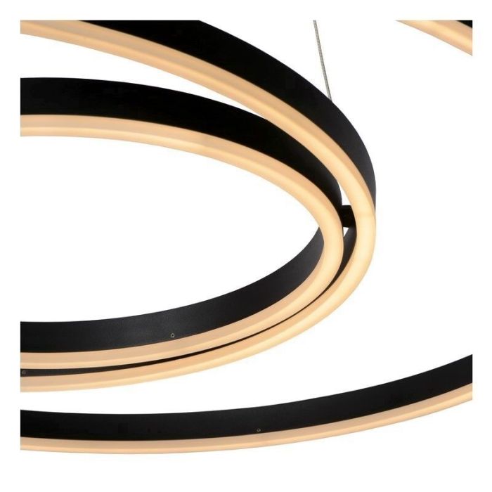 Zwarte hanglamp modern, Triniti, 32W, 3000K LED