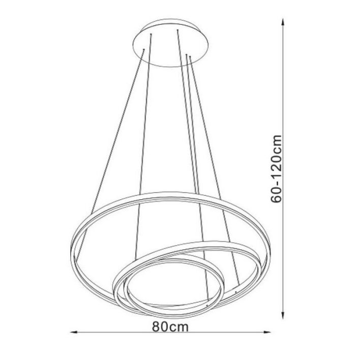 Zwarte hanglamp modern, Triniti, 32W, 3000K LED
