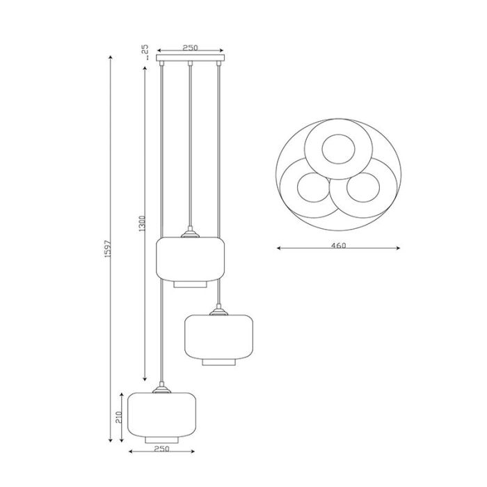 Witte hanglamp retro, Medine
