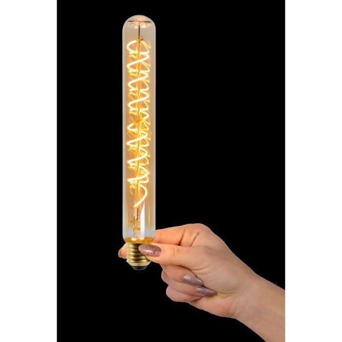 Dimbare amberkleurige E27 buislamp, 5w 2200K, 25cm hoog