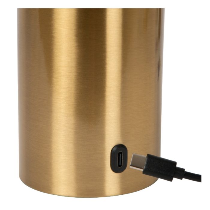 Messing oplaadbare tafellamp modern, Vivo, met touchdimmer