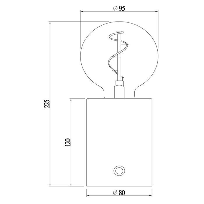 Messing oplaadbare tafellamp modern, Vivo, met touchdimmer