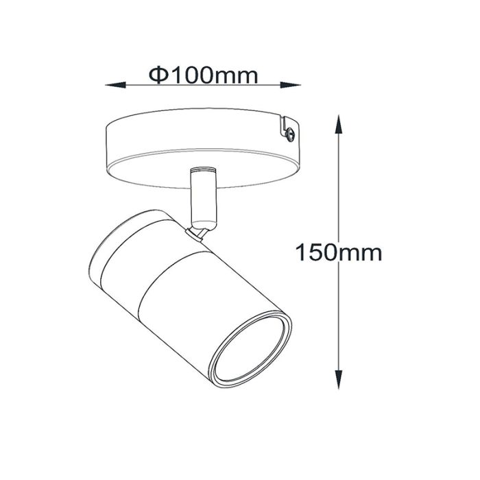 Zwarte wandspot modern, Gorik