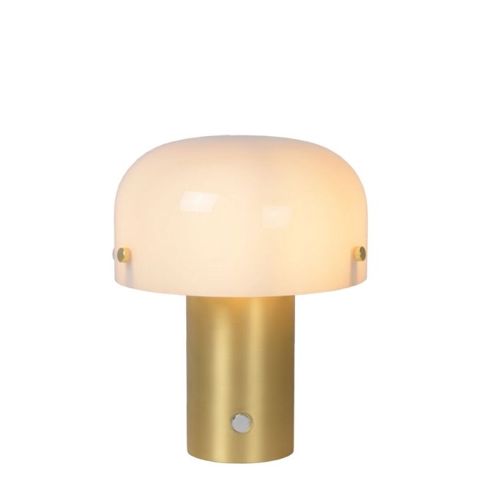 Gouden tafellamp Timon, glas