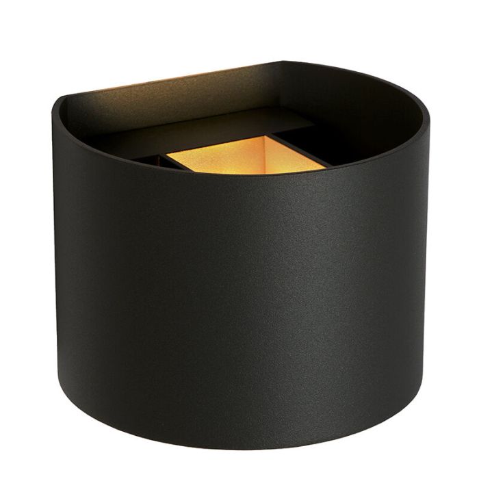 Zwarte moderne wandlamp, Axi, metaal, IP54