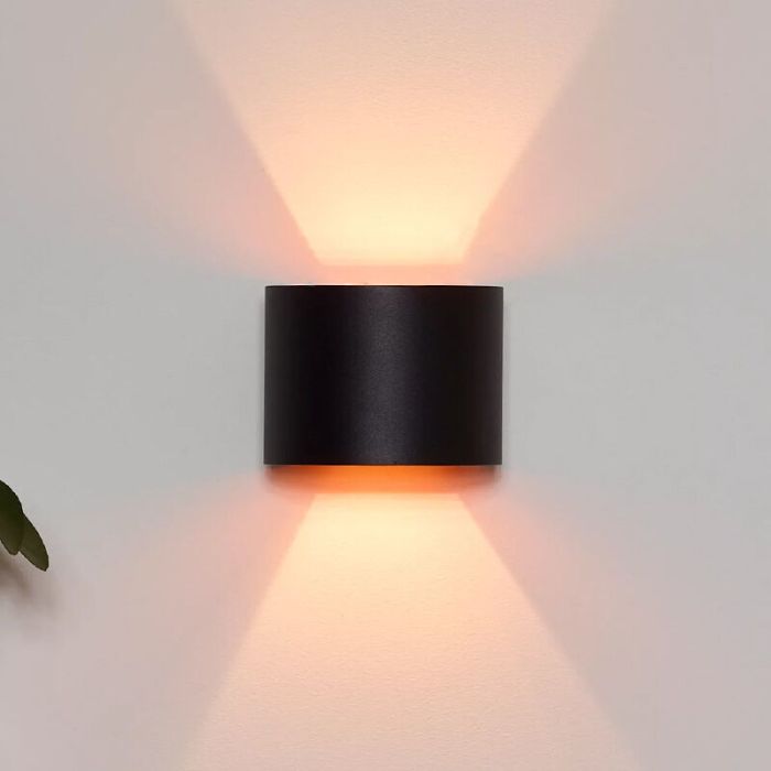 Zwarte moderne wandlamp, Axi, metaal, IP54