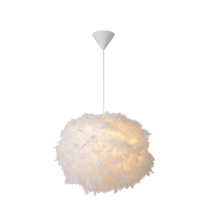 Trendy veren hanglamp Goosy, wit