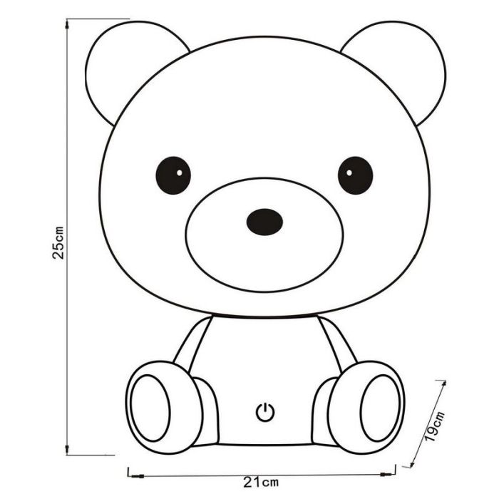 Witte kinderkamer tafellamp, Dodo Beer, 3W, 3000K LED