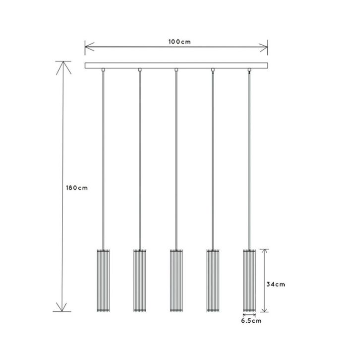 Zwarte moderne hanglamp, Lionel, metaal