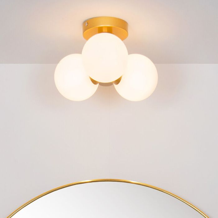 Gouden badkamer plafondlamp modern, Trudy, IP44