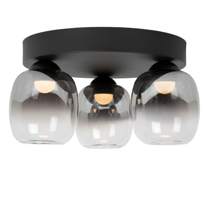 Grijze plafonnière rookglas, Tamino, 5,6W, 3000K LED