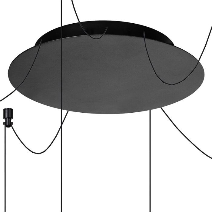 Zwarte moderne hanglamp, Lorenz, aluminium