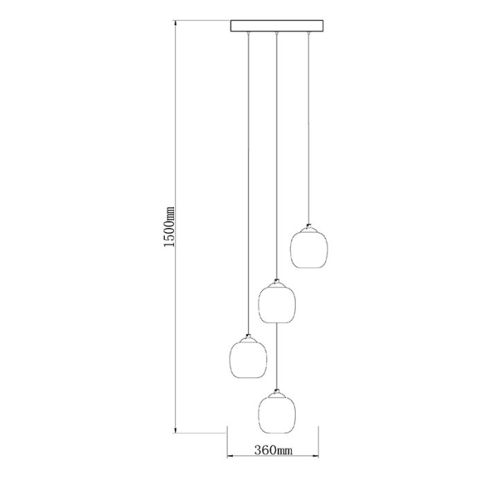 Grijze hanglamp rookglas, Tamino, 5,2W, 3000K LED