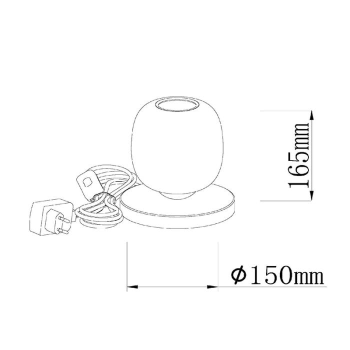 Grijze tafellamp rookglas, Tamino, 6W, 3000K LED, met schakelaar