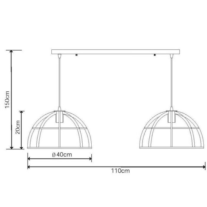 Moderne hanglamp Dikra, Zwart