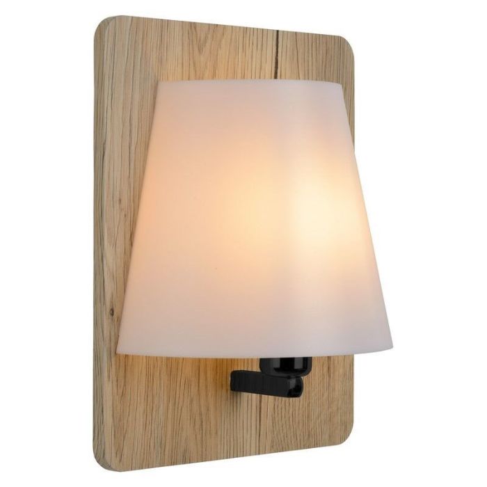 Licht hout wandlamp Idaho, Rechthoek