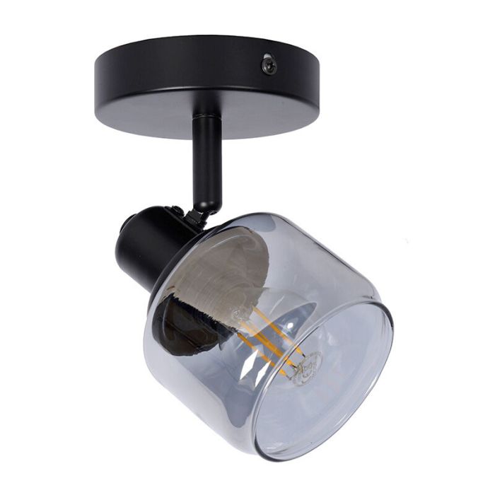 Zwarte klassieke wandspot, Bjorn, glas