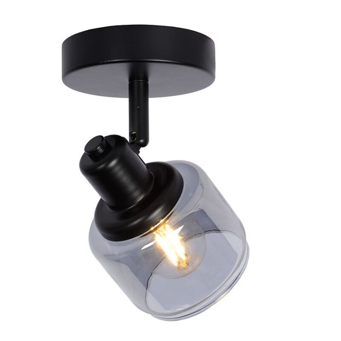 Zwarte klassieke wandspot, Bjorn, glas