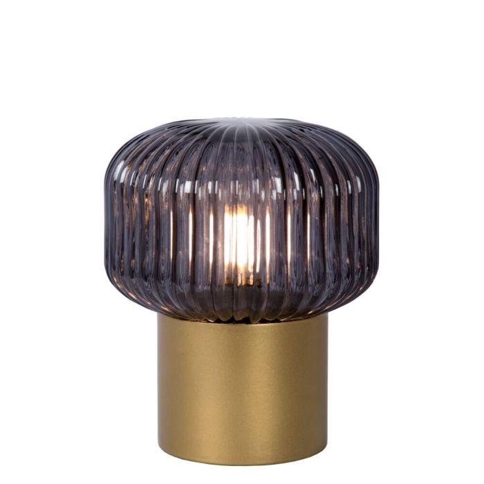 Gouden tafellamp Jany, glas