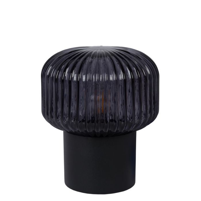 Zwarte tafellamp Jany, glas